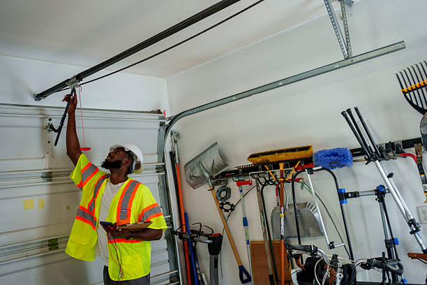 Professional Garage Door technician working in League City, TX